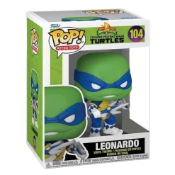 TOY RESCUE: TMNT X Power Rangers Funko Pop! Leonardo (Blue Ranger) (2022 Summer Convention) (Shared Sticker) #104 (Non-Mint)