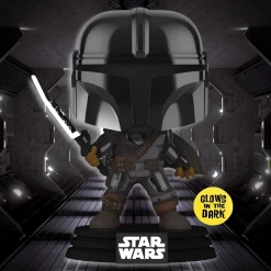Star Wars: The Mandalorian Funko Pop! The Mandalorian (with Darksaber) (GITD) #491