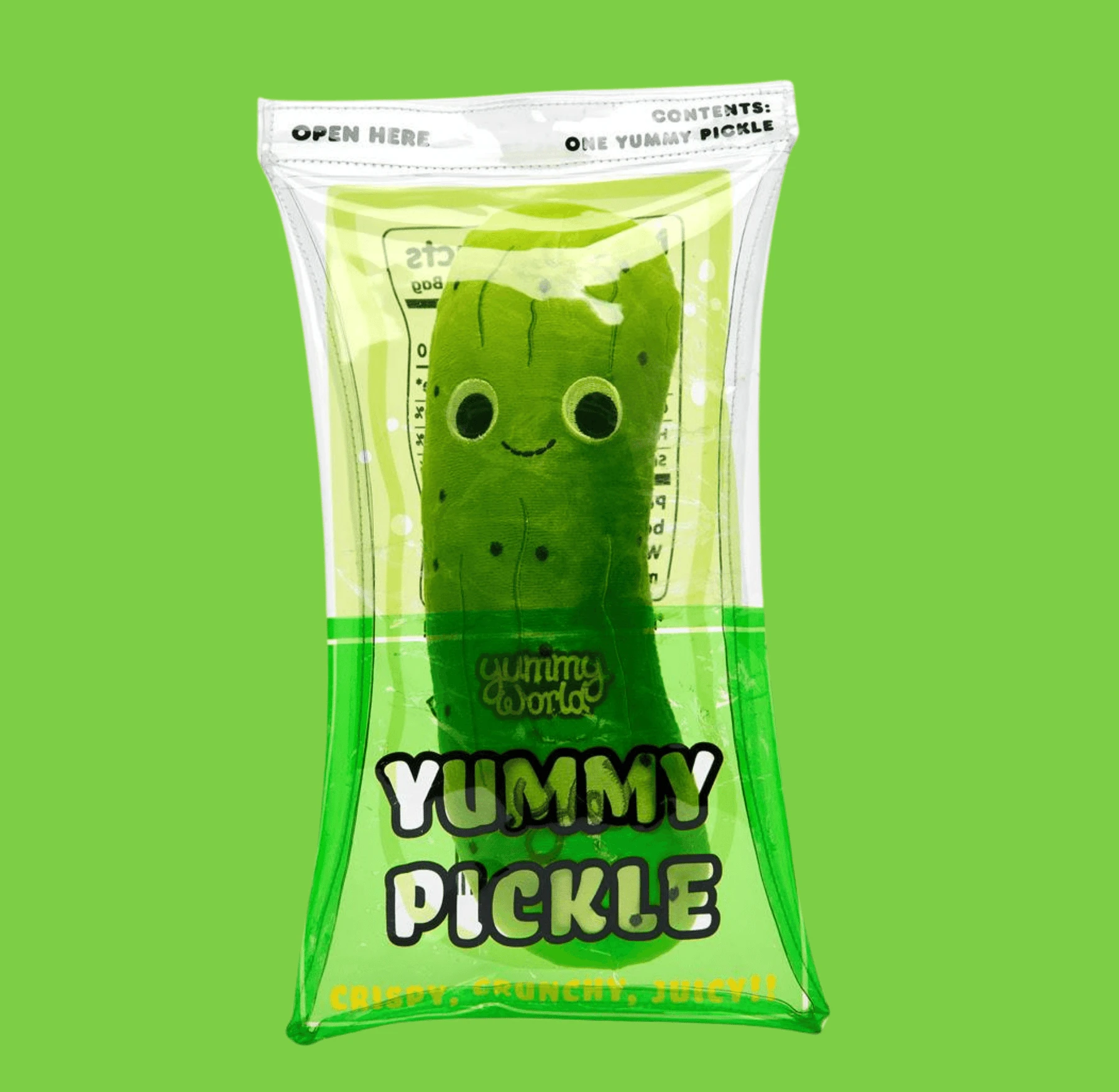 Yummy World Kidrobot Crunchy Pickle In Bag 10in Plush 3 Yummy World Kidrobot Crunchy Pickle In Bag 10in Plush