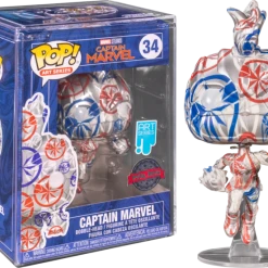 Captain Marvel Funko Pop! Captain Marvel (Artist Series) (Patriotic Age) (with Pop! Hard Stack) #34 -Nintendo Sales fun56154 captain marvel captain marvel patriotic age artist series pop vinyl figure with pop protector popcultcha 01 1800x1800
