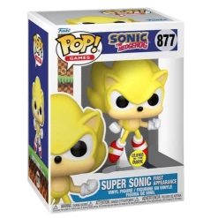 TOY RESCUE: Sonic The Hedgehog Funko Pop! Super Sonic (GITD) (2022 Summer Convention) (Shared Sticker) #877 (Non-Mint)